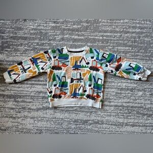 Vintage Construction Print Kids Sweatshirt